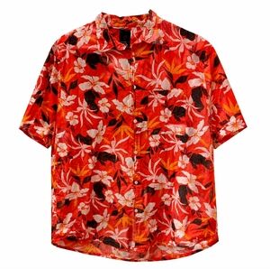 Men's floral print Hawaiian shirt XL short sleeve